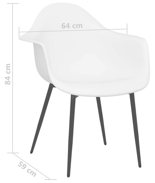 VidaXL Fehér Étkezőszék - 2 db-os szett