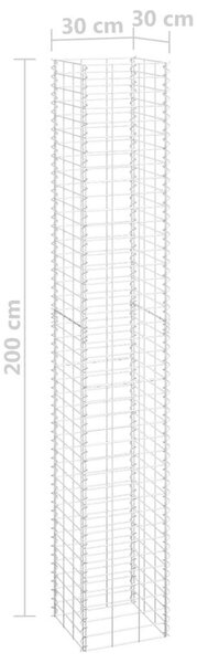 VidaXL Gabion Magaságyás - 3 db - 30x30x200 cm