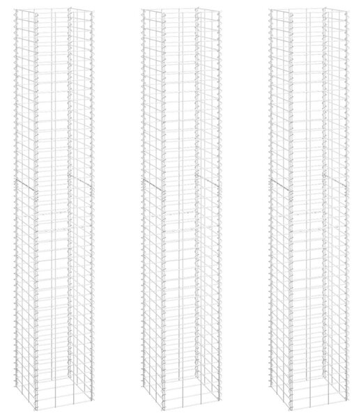 VidaXL Gabion Magaságyás - 3 db - 30x30x200 cm