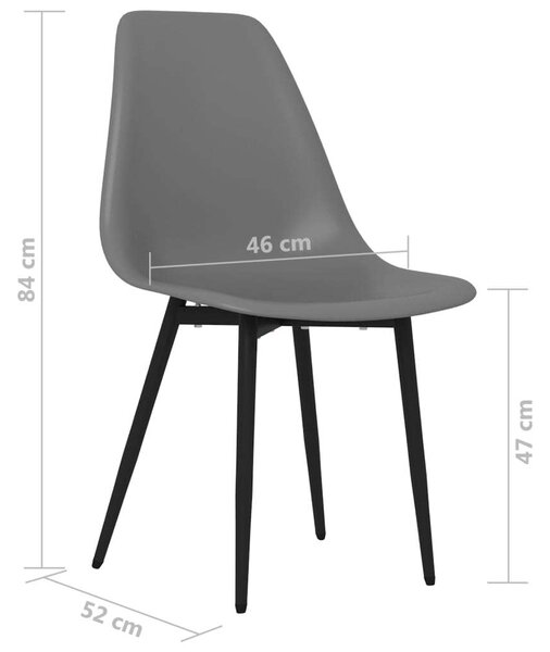 VidaXL Szürke Étkezőszék - 2 db