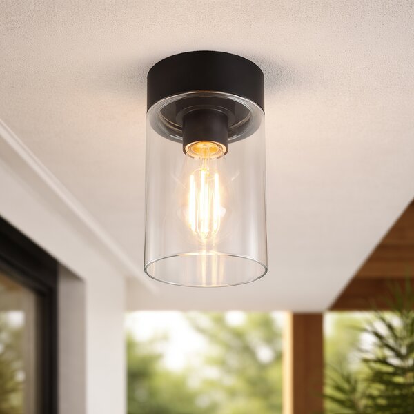 Modern mennyezeti lámpa fekete 22,6 cm IP44 - Jarra