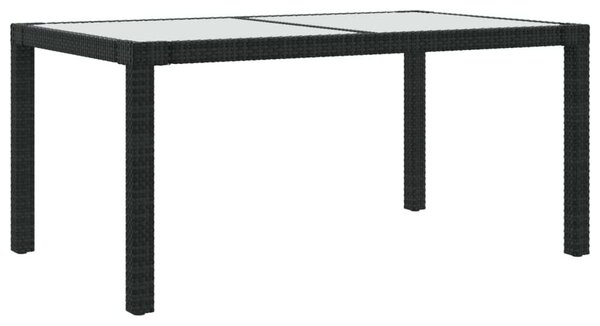VidaXL Kerti Asztal - Polyrattan - Fekete - 150x90 cm