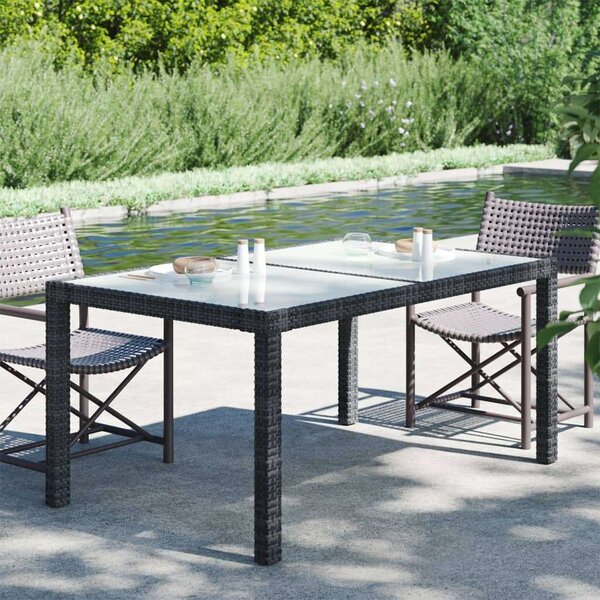 VidaXL Kerti Asztal - Polyrattan - Fekete - 150x90 cm