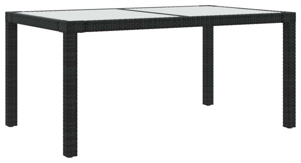 VidaXL Kerti Asztal - Polyrattan - Fekete - 150x90 cm