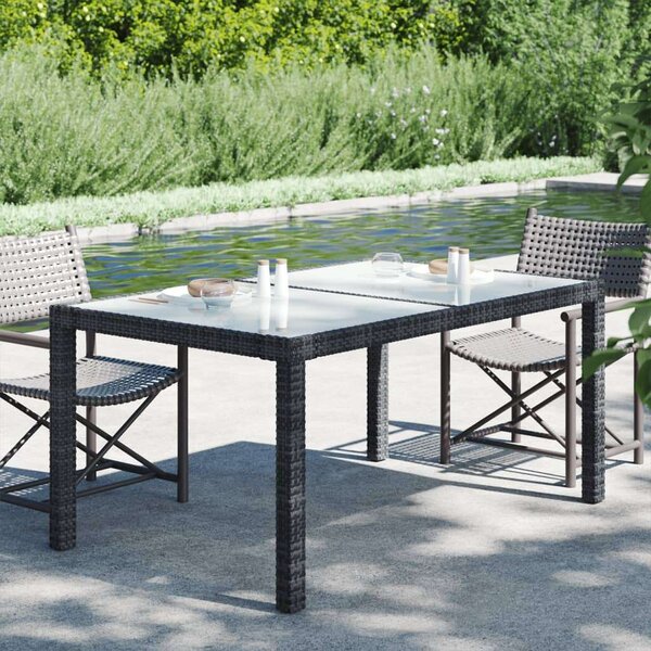 VidaXL Kerti Asztal - Polyrattan - Fekete - 150x90 cm