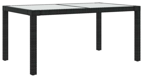 VidaXL Kerti Asztal - Polyrattan - Fekete - 150x90 cm