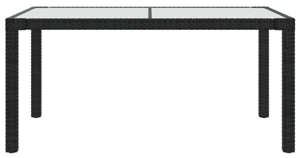 VidaXL Kerti Asztal - Polyrattan - Fekete - 150x90 cm