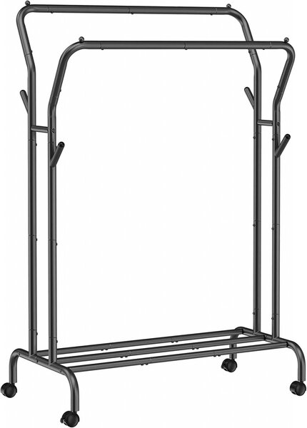Gurulós ruhaállvány, Songmics, fekete, 153x54.5x103 cm