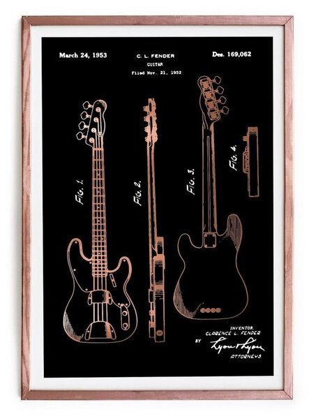 Fender Guitar keretezett plakát, 65 x 45 cm - Really Nice Things