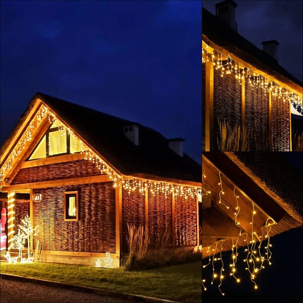 Springos programozható Fényfüzér 500LED, 20m, meleg fehér