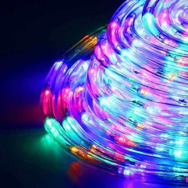 Springos programozható fénykábel, 720LED, 30m, többszínű