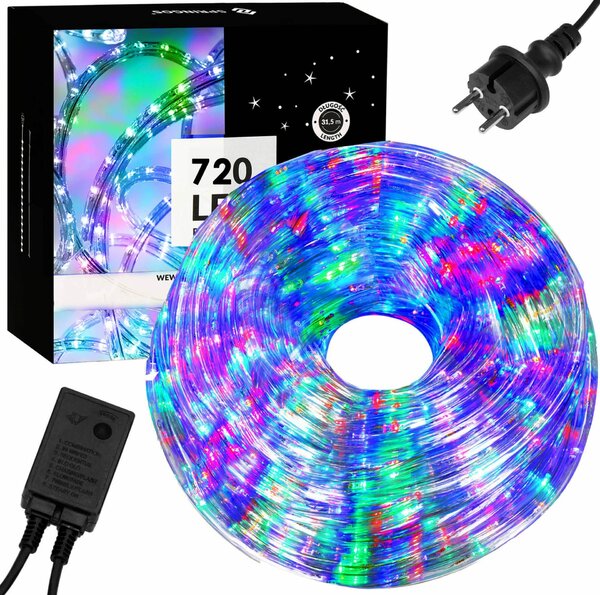 Springos programozható fénykábel, 720LED, 30m, többszínű