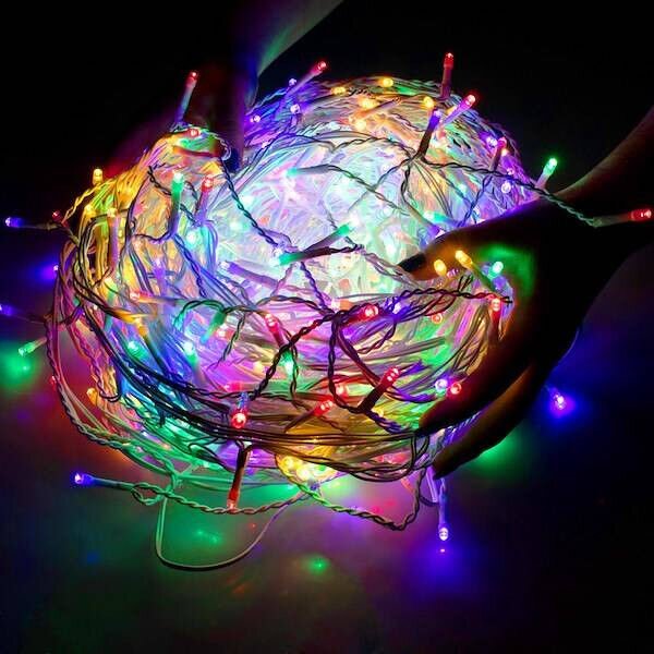 Springos fényfüzér 500LED, 20m, többszínű