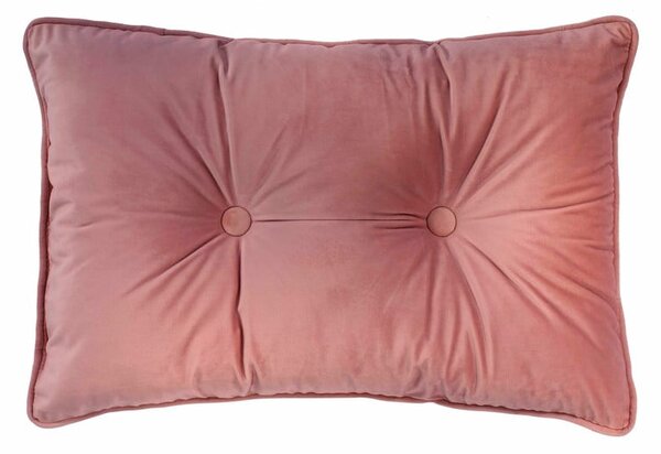 Velvet Button rózsaszín díszpárna, 40 x 60 cm - Tiseco Home Studio