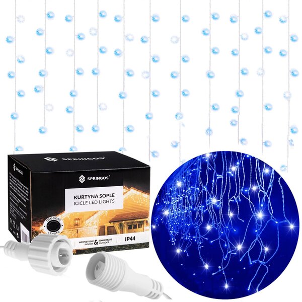Springos fényfüzér 500LED, 20m, kék