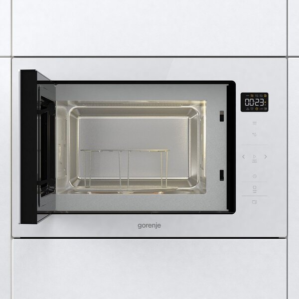 Gorenje BM251SG2WG Beépíthető mikrohullámú sütő, 25L, 900W, 5 fokozat, Időzítő, Fehér