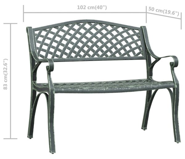 VidaXL Öntött Alumínium Kerti Pad - Zöld - 102 cm