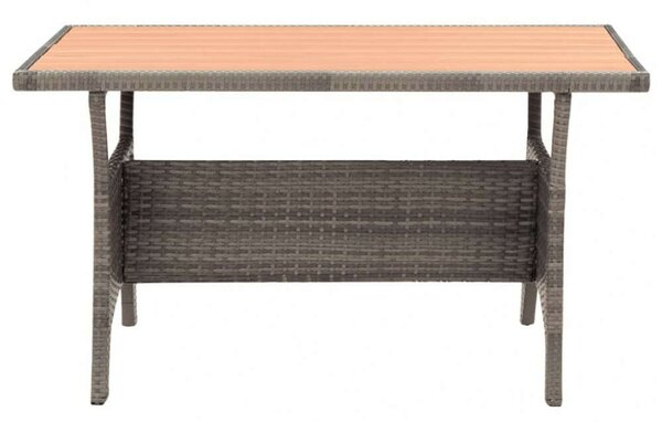 VidaXL Polyrattan Kerti Asztal - Szürke - 120x70x66 cm