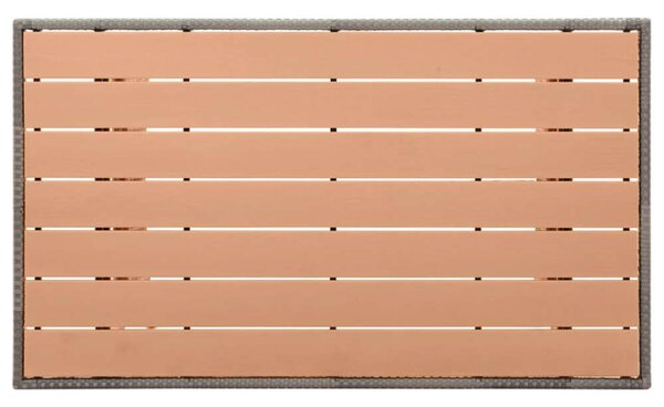 VidaXL Polyrattan Kerti Asztal - Szürke - 120x70x66 cm