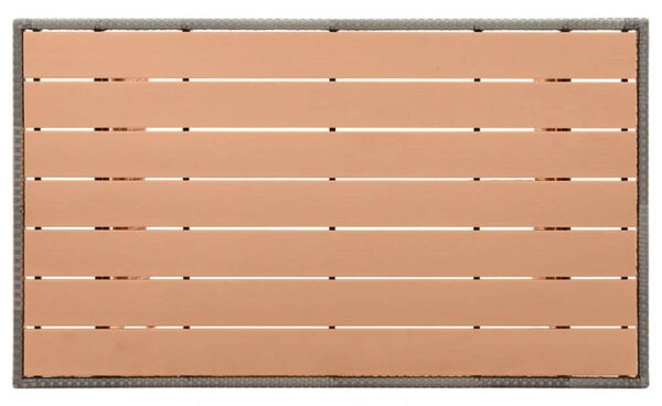 VidaXL Polyrattan Kerti Asztal - Szürke - 120x70x66 cm