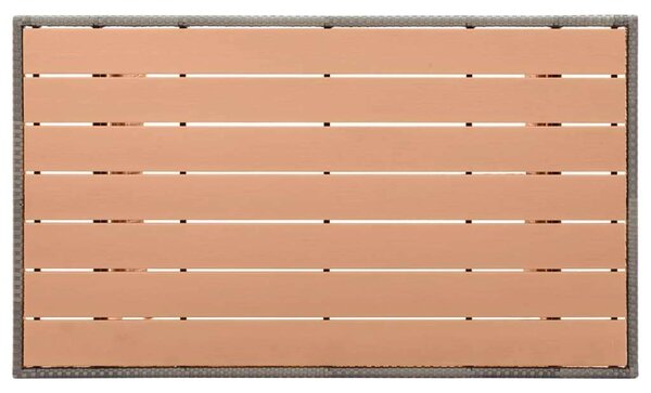 VidaXL Polyrattan Kerti Asztal - Szürke - 120x70x66 cm
