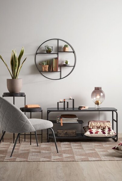 Fekete többszintes fém fali polc 55 cm Across – Kave Home