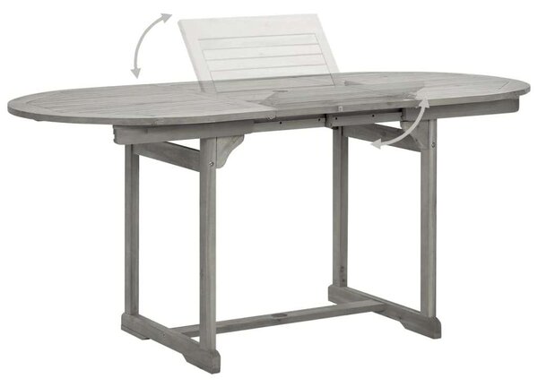 VidaXL tömör akácfa kerti étkezőasztal (120-170) x 80 x 75 cm
