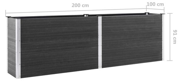 VidaXL szürke WPC kerti magaságyás 200 x 100 x 91 cm