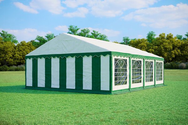 Party sátor 6x8 m STANDARD - tűzálló szín zöld-fehér