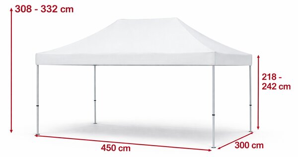 Partisátor ollós 3x4,5 m ACÉL Standard – 4 oldalfal szín kék