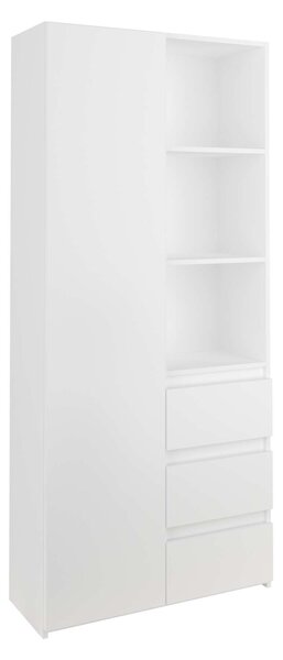 Modern Gardróbszekrény B80-S3, 180x80x30cm, fehér