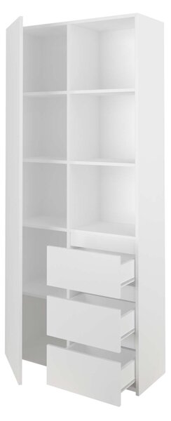 Modern Gardróbszekrény B80-S3, 180x80x30cm, fehér
