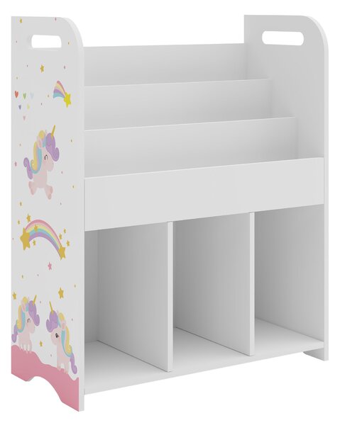 Gyerekpolc Røyrvik 75x62x29 cm unikornis mintával [en.casa]