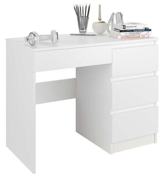 Mobene, Modern számítógépasztal N34, 77x50x96cm, lábtér 53x62cm, fehér