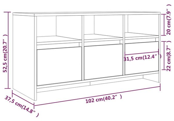 VidaXL TV-szekrény - Fehér - 102x37,5x52,5 cm