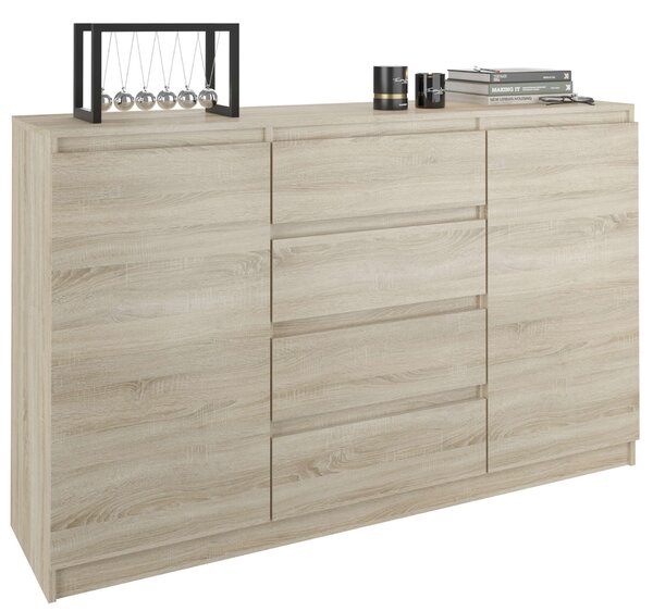 Komód 4 fiók 2 ajtó R160-S4, 98x40x160cm, sonoma