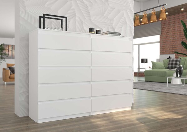 Komód 10 fiókos R140-S10 - fehér