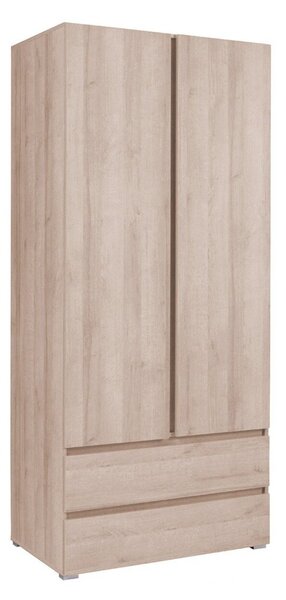 Gardróbszekrény Cirdora 101, Laminált forgácslap, 204x92x51cm, Sonoma tölgy