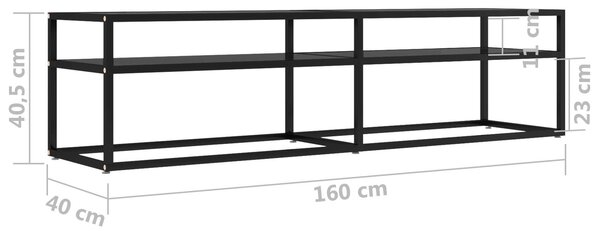 VidaXL TV-szekrény - Fekete Üveg - 160cm