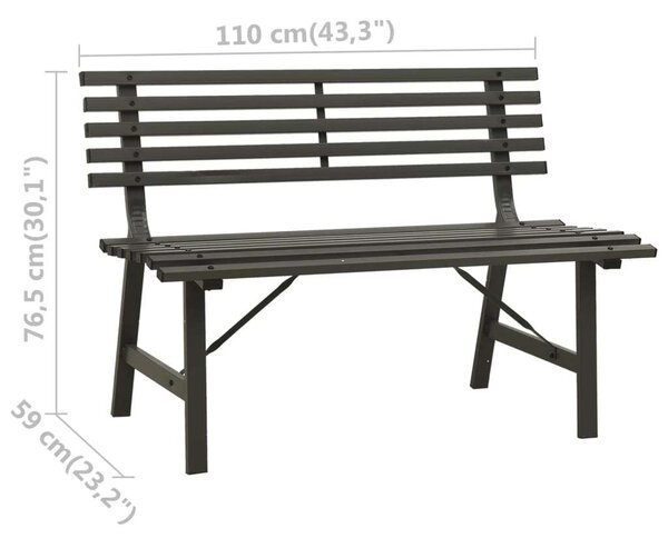 VidaXL Kerti Pad - Acél - Fekete - 110 cm