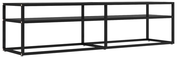 VidaXL TV-szekrény - Fekete Üveg - 160cm