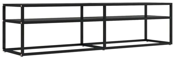 VidaXL TV-szekrény - Fekete Üveg - 160cm