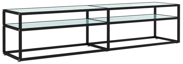 VidaXL Modern TV Szekrény - Fekete Fém & Márvány Üveg - 180 cm
