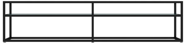 VidaXL Modern TV Szekrény - Fekete Fém & Márvány Üveg - 180 cm