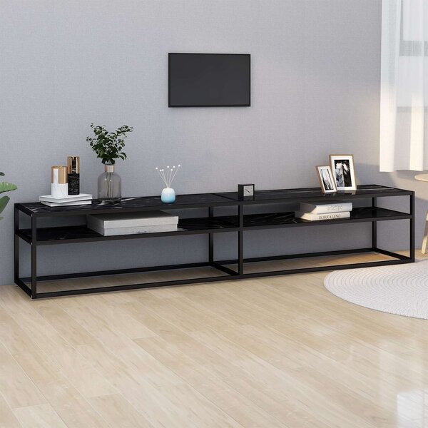 Modern TV-szekrény - Fekete Márvány - 220cm