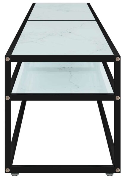 VidaXL Modern TV Szekrény - Fekete Fém & Márvány Üveg - 180 cm