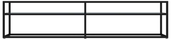 VidaXL Modern TV Szekrény - Fekete Fém & Márvány Üveg - 180 cm