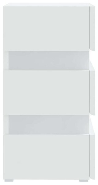 LED-es Éjjeliszekrény - Fehér - 45x35x67 cm