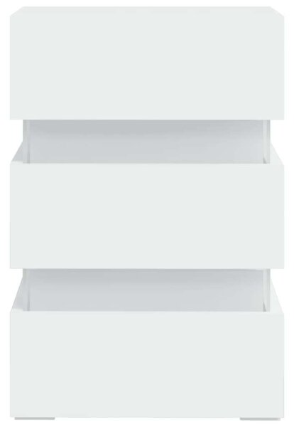LED-es Éjjeliszekrény - Fehér - 45x35x67 cm