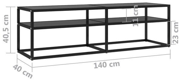 VidaXL Fekete Üveg TV-Szekrény - 140cm